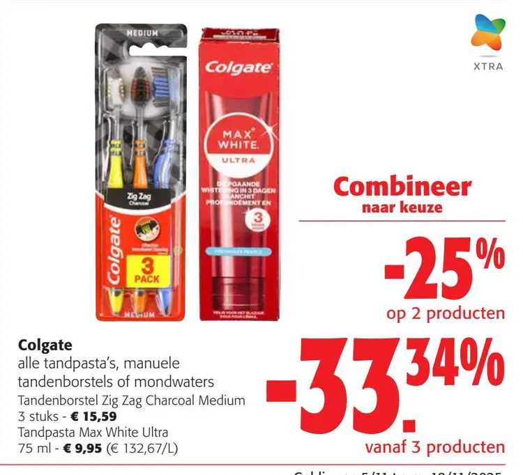 Aanbieding: Colgate alle tandpasta's, manuele tandenborstels of mondwaters
