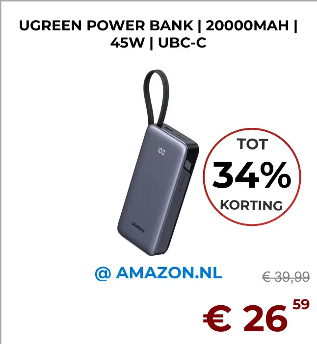 Aanbieding: Ugreen Power bank