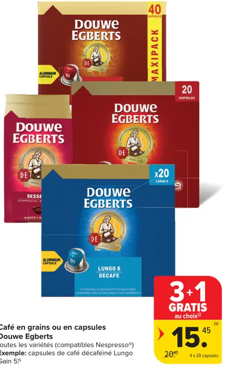 Offre: Café en grains ou en capsules