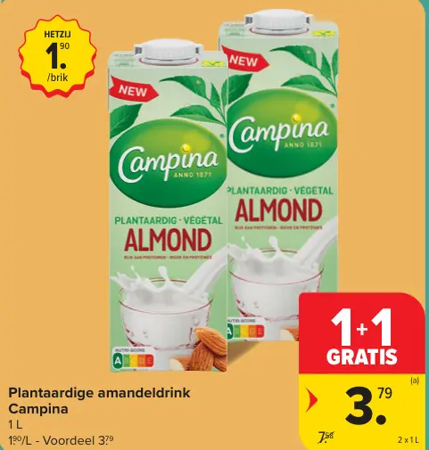 Promotie: Plantaardige amandeldrink