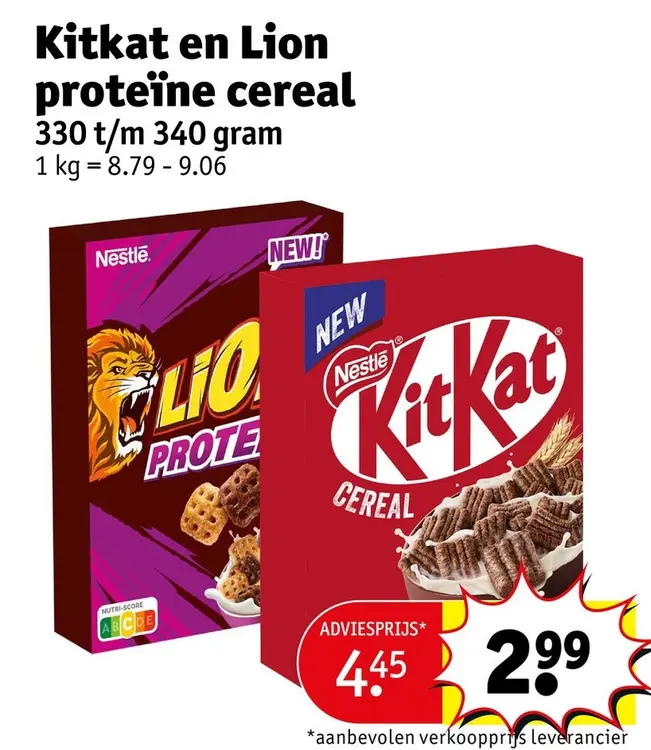 Promotie: Kitkat en Lion proteïne cereal