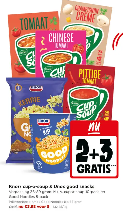 Promotie: Knorr cup-a-soup & Unox good snacks