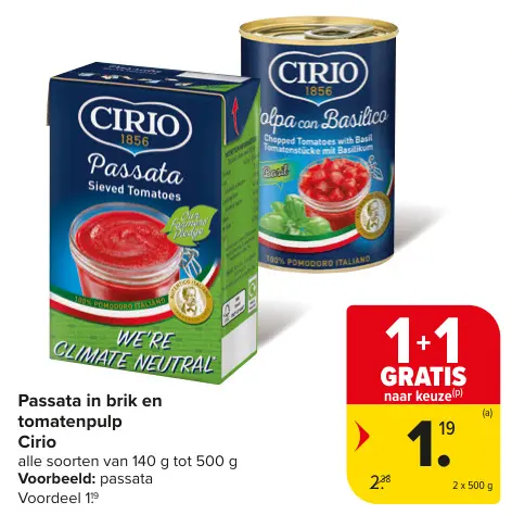 Promotie: Passata in brik en tomatenpulp