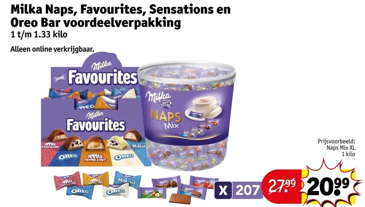 Aanbieding: Naps, Favourites, Sensations en Oreo Bar voordeelverpakking