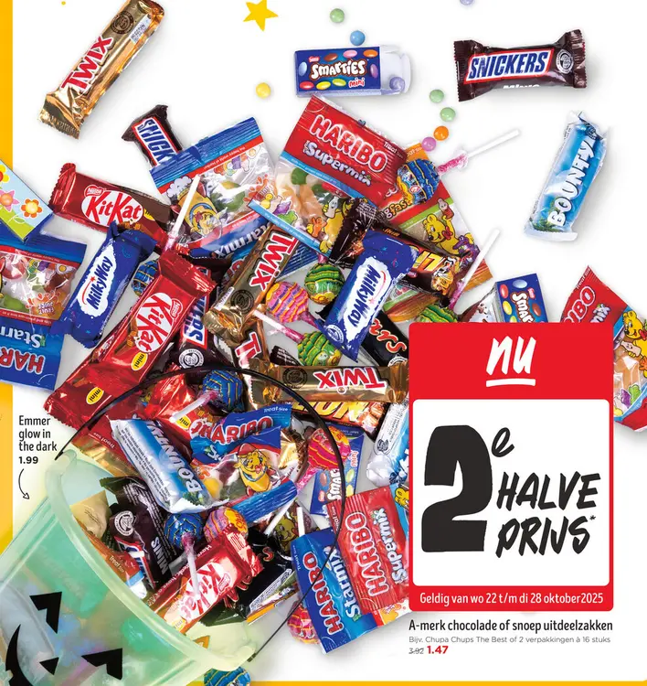 Aanbieding: A-merk chocolade of snoep uitdeelzakken