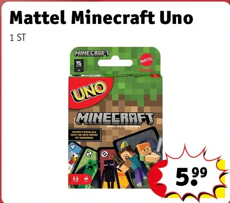 Aanbieding: Mattel minecraft Uno