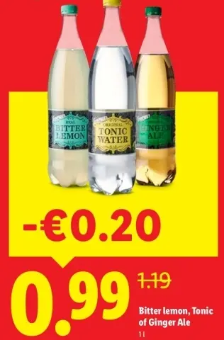 Aanbieding: Bitter lemon, Tonic of Ginger Ale