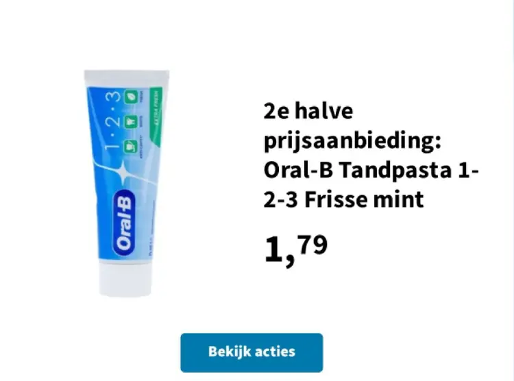 Promotie: Tandpasta 1-2-3 Frisse mint