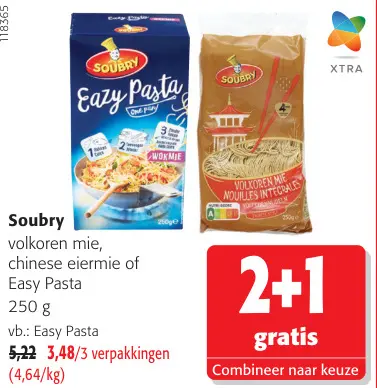 Promotie: Volkoren mie, chinese eiermie of Easy Pasta