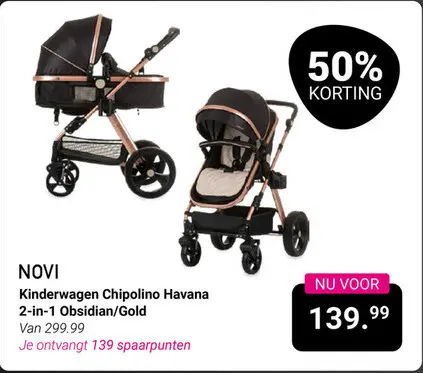 Aanbieding: Kinderwagen Chipolino Havana 2-in-1 Obsidian/