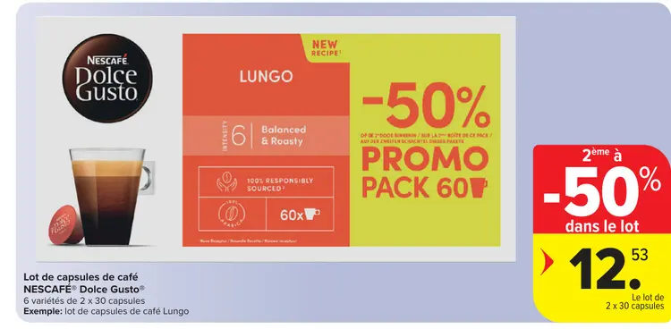 Offre: Lot de capsules de café Lungo