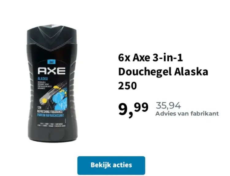 Promotie: Axe 3-in-1 Douchegel Alaska