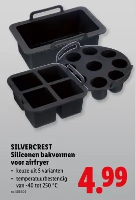 Promotie: Siliconen bakvormen voor airfryer