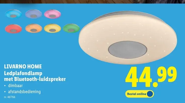 Promotie: Ledplafondlamp met Bluetooth-luidspreker