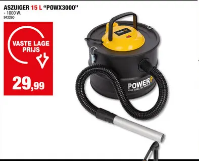 Promotie: Powerplus X POWX3000 aszuiger 1000W 15l