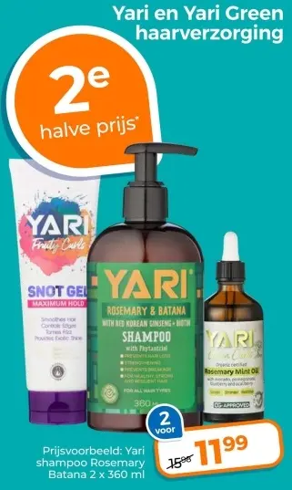 Aanbieding: Yari shampoo Rosemary Batana