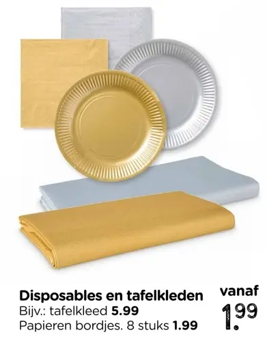 Promotie: Disposables en tafelkleden