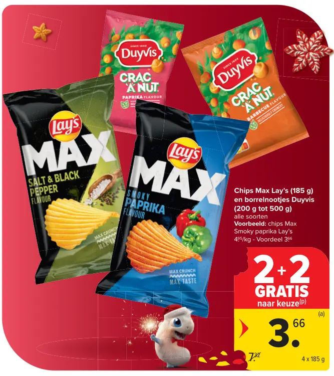 Promotie: Chips Max Lay's en borrelnootjes Duyvis