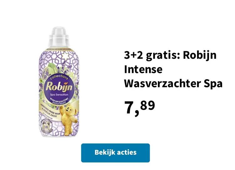 Promotie: 3+2 gratis: Robijn Intense Wasverzachter Spa