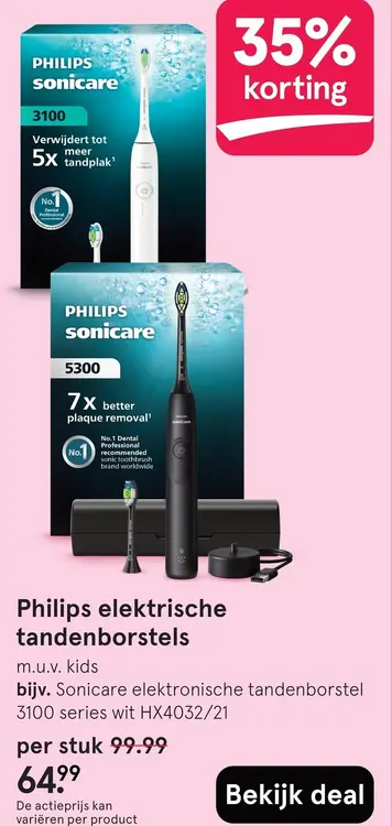 Aanbieding: Philips elektrische tandenborstels