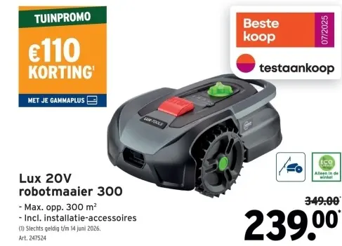 Promotie: Lux robotmaaier 300