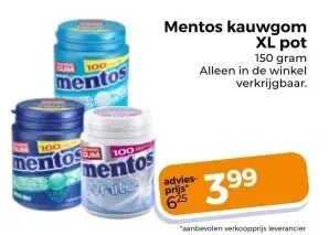 Aanbieding: Mentos kauwgom XL pot
