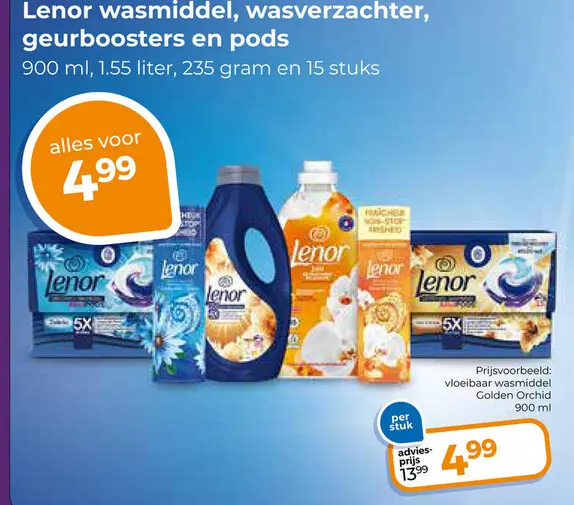 Aanbieding: wasmiddel, wasverzachter, geurboosters en pods