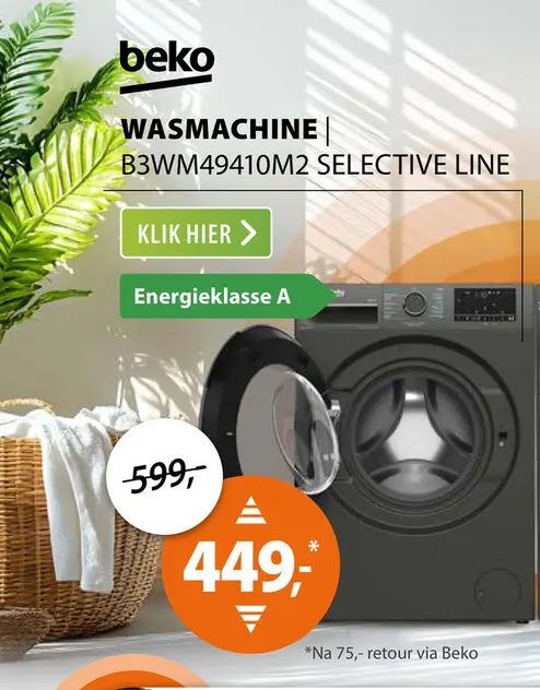 Aanbieding: Beko B3WM49410M2 Selective Line Grijs