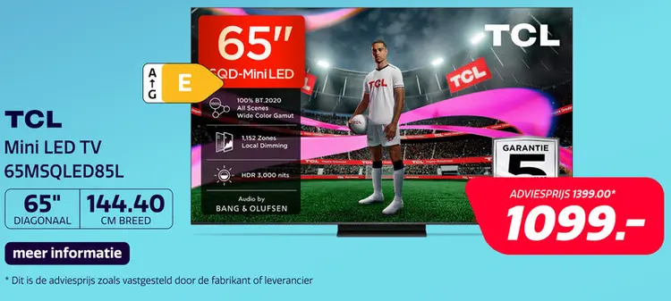 Aanbieding: TCL 65MSQLED85L SQD-Mini LED