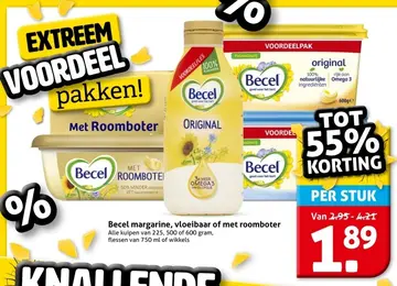 Aanbieding: Becel margarine, vloeibaar of met roomboter