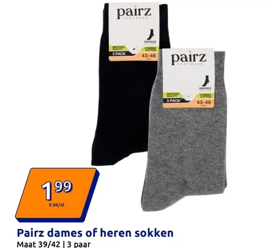 Promotie: Pairz dames of heren sokken