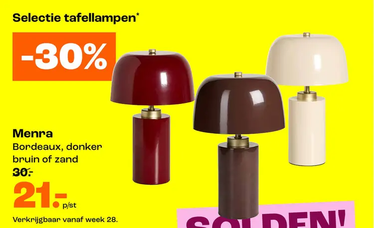 Promotie: tafellampen
