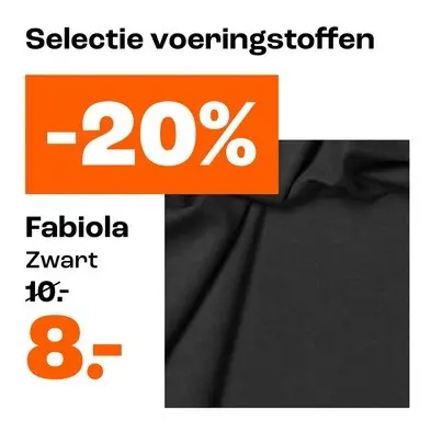 Promotie: voeringstoffen Fabiola Zwart