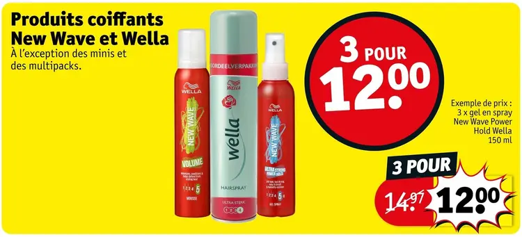 Offre: Produits coiffants New Wave & Wella