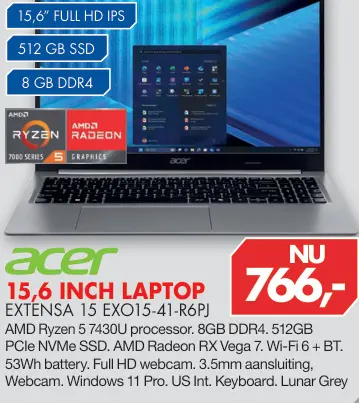 Aanbieding: Extensa 15 EX215-41-R6PJ