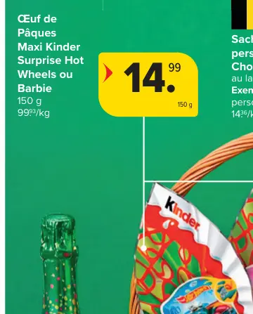 Offre: Œuf de Pâques Maxi Kinder Surprise Hot Wheels