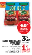 Offre: Sauce bolognaise pur boeuf