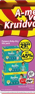 Aanbieding: Pampers Baby-Dry luier XXL pack