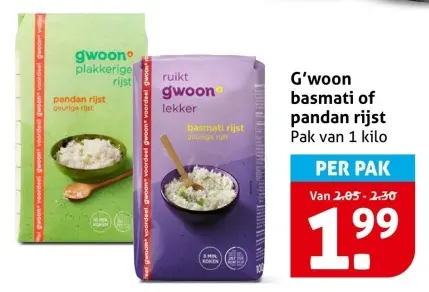 Aanbieding: Basmati of pandan rijst