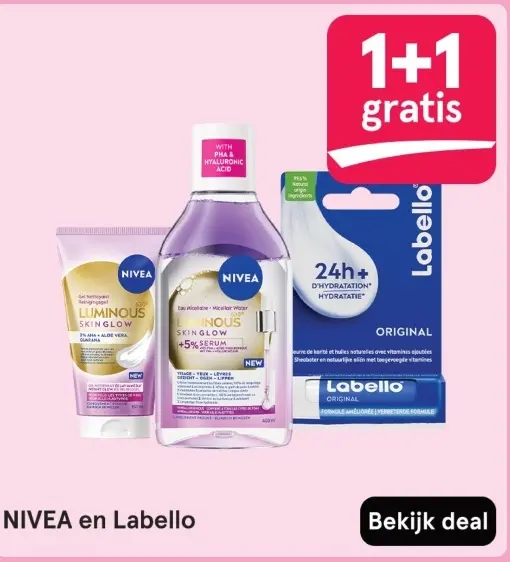 Aanbieding: NIVEA Luminous Skinglow and Labello Original