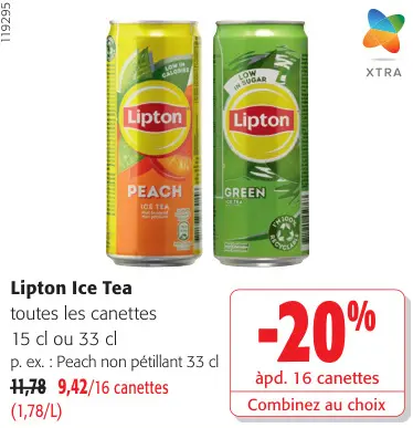 Offre: Lipton Ice Tea toutes les canettes