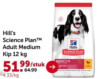 Aanbieding: Hill's Science Plan Adult Medium Kip