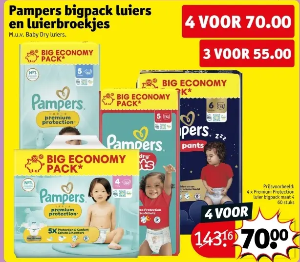 Promotie: Pampers bigpack luiers en luierbroekjes