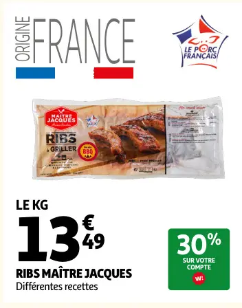 Offre: Ribs maître jacques