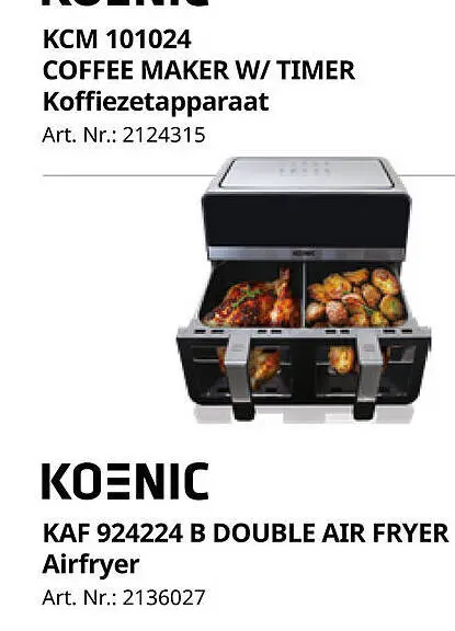 Promotie: Kaf 924224 b double air fryer