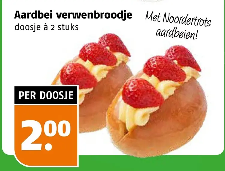 Aanbieding: Aardbei verwenbroodje