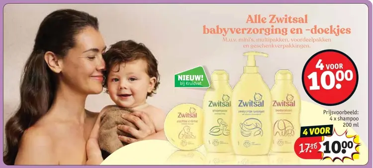 Aanbieding: Zwitsal babyverzorging en -doekjes