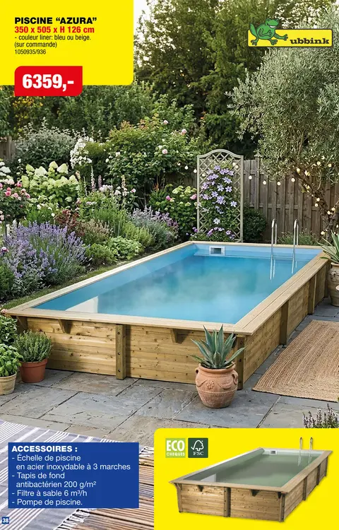 Offre: Ubbink piscine Azura 505x350x126 cm bleu