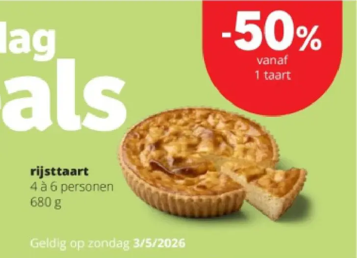 Promotie: Rijsttaart 4 à 6 personen