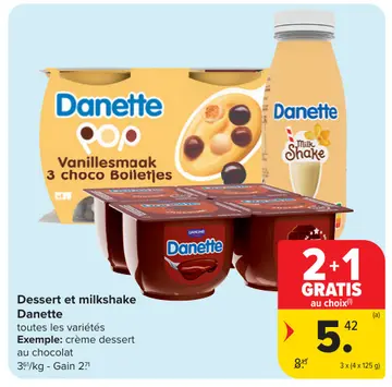 Offre: Dessert et milkshake